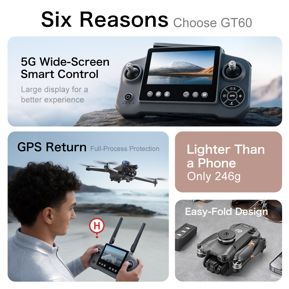 New GT60 GPS Drone High Defini - Drone Camera Wide Angle review and price